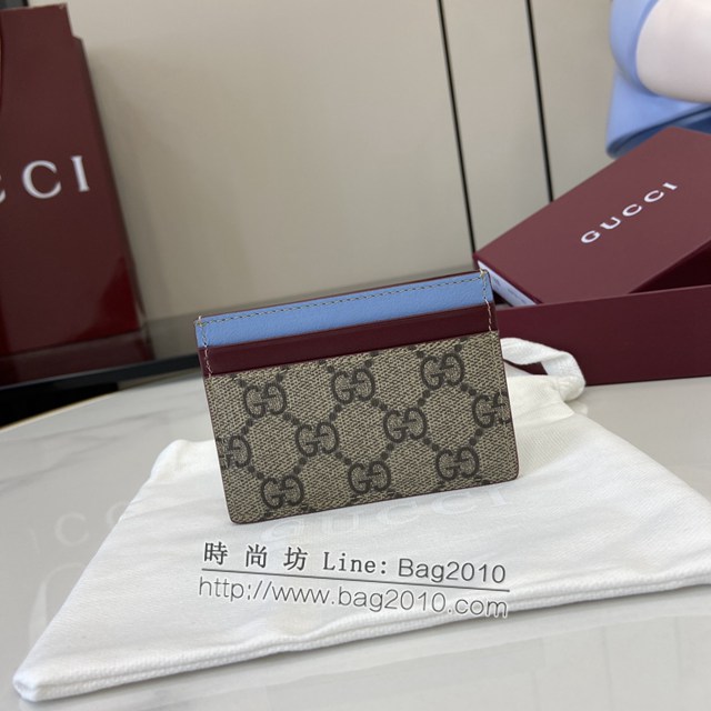 Gucci專櫃古馳最新款飾熊貓細節GG迷你錢包卡夾卡包 jh2034型號：818769